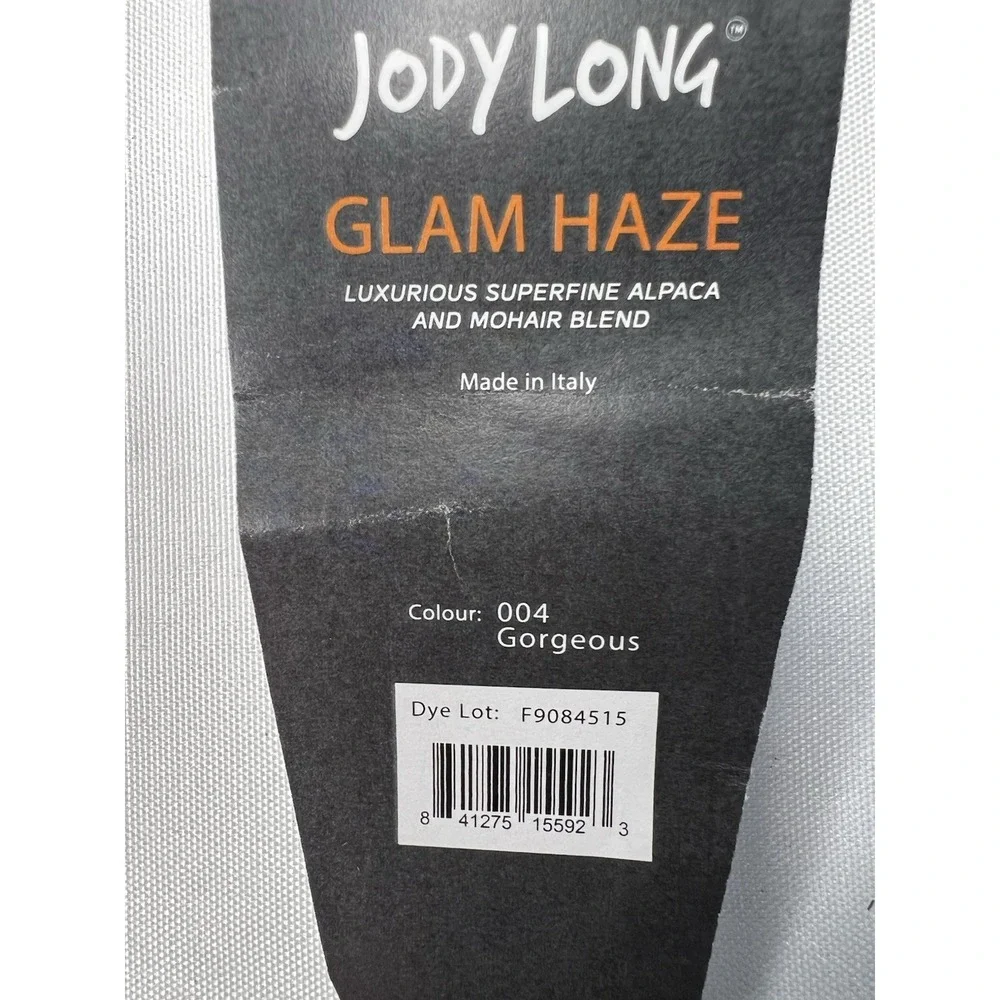 Jody Long Glam Haze Yarn Gorgeous 004 Alpaca Mohair Metallic 109 Yds Italy